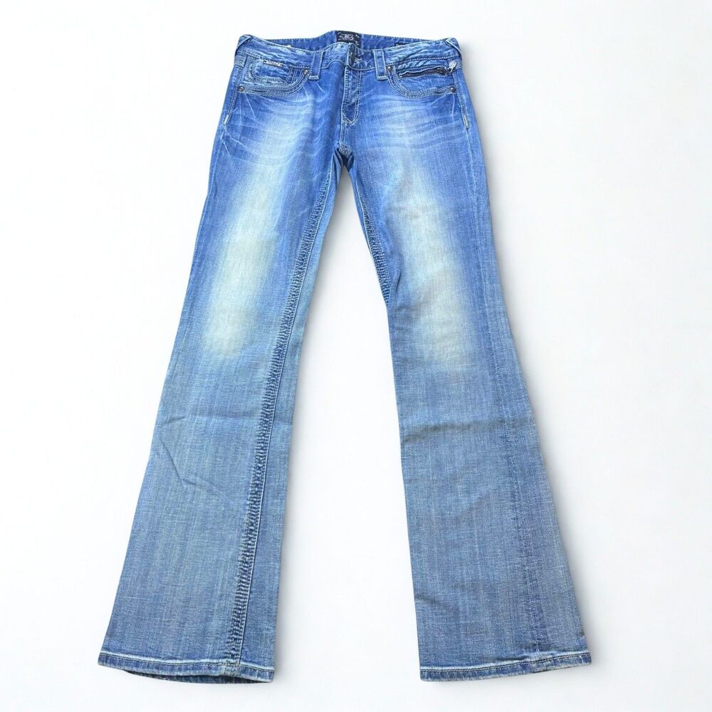 Rerock For Express Bareley Boot Jeans Womens 10 Light Wash Mid Rise Stretch
